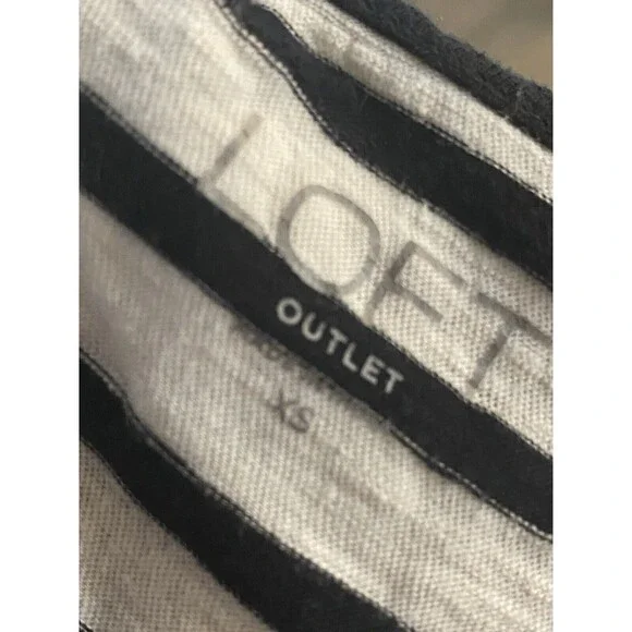 LOFT OUTLET - Striped T Shirt Cotton Medium Lace Cotton Poly blend - Picture 6 of 8